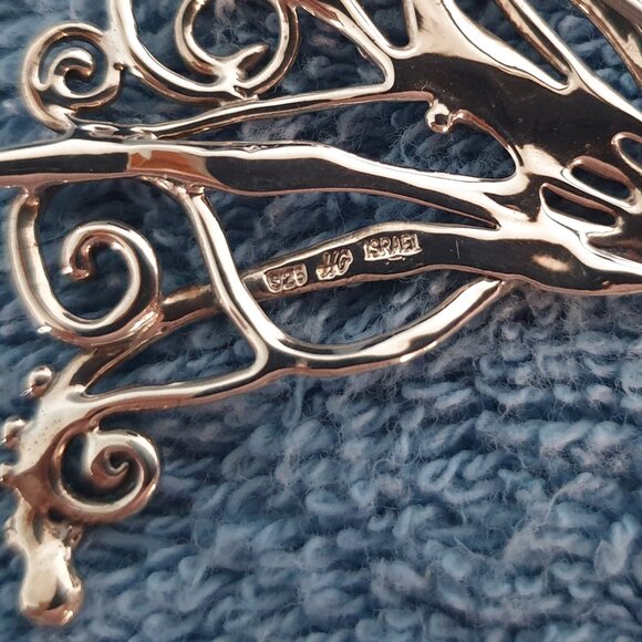 Vintage Hagit Gorali Freshwater Pearl 925 Sterling Silver Statement Brooch - Picture 12 of 14